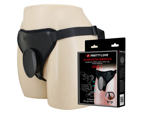 Черные трусики харнесс с платформой Caludio I