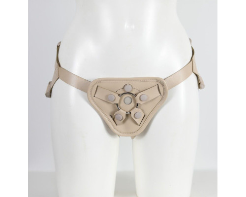 Бежевый пояс с двумя типами крепления насадок