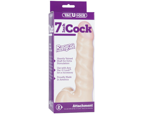 Анальная насадка Vac-U-Lock 7  Raging hard-On Cock - 18 см.
