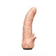 Телесная гелевая насадка-фаллос с клиторальными лепестками - 18,5 см.