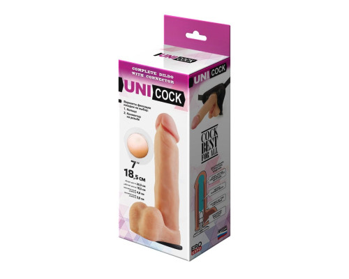 Фаллическая насадка для страпона UNICOCK 8  - 21 см.