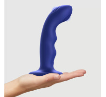 Синяя насадка-стимулятор Strap-On-Me Tapping Dildo Wave