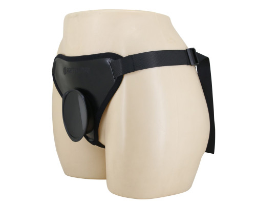 Черные трусики харнесс с платформой Caludio I