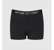 Черные трусики-боксеры для фиксации насадок Strap-on-me Harness Lingerie Allure - size L