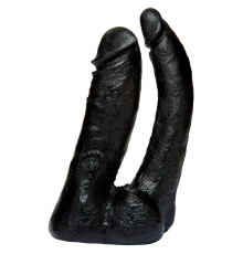 Черная насадка-фаллоимитатор для двойной стимуляции Double Penetrator - 16 см.