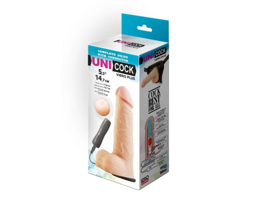 Фаллическая насадка Харнесс UNICOCK 5,5  с вибрацией - 17 см.