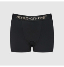 Черные трусики-боксеры для фиксации насадок Strap-on-me Harness Lingerie Allure - size M