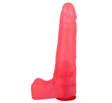 Розовая насадка-фаллос для трусиков Harness - 18 см.