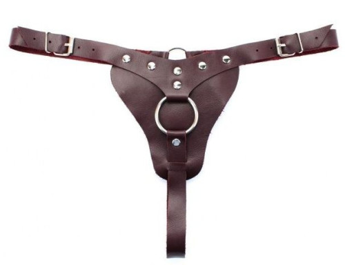 Бордовые трусики с кольцом для насадок Maroon Panties