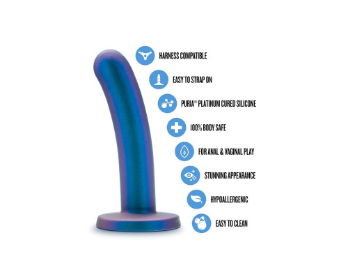 Синяя насадка с гладкой поверхностью Surrender 5.75 Inch Intermediate Pegging Dildo - 14,6 см.