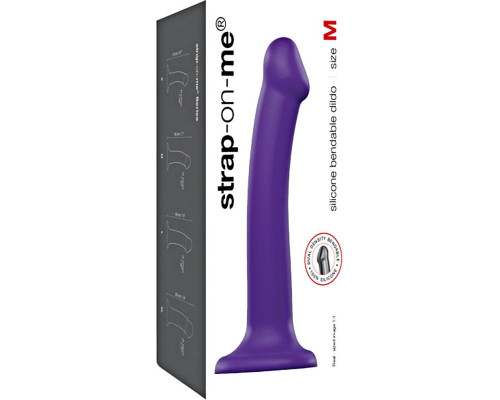 Фиолетовый фаллоимитатор-насадка Strap-On-Me Dildo Dual Density size M - 18 см.
