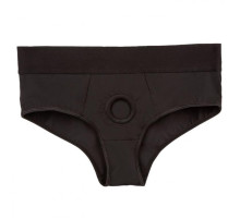 Черные трусы для страпона BACKLESS BRIEF HARNESS L/XL