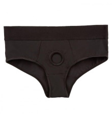 Черные трусы для страпона BACKLESS BRIEF HARNESS L/XL