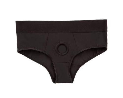Черные трусы для страпона BACKLESS BRIEF HARNESS L/XL