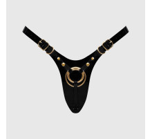 Черный пояс для фиксации насадок Strap-On-Me Leatherette Harness Fabulous