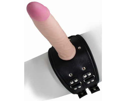 Черный пояс на бедро  Люкс  с телесной насадкой