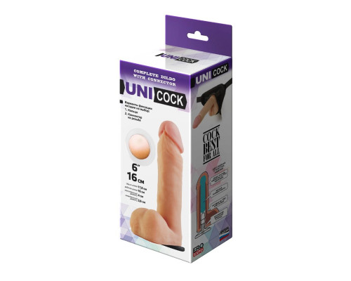 Насадка для страпона фаллической формы UNICOCK 6  - 18 см.