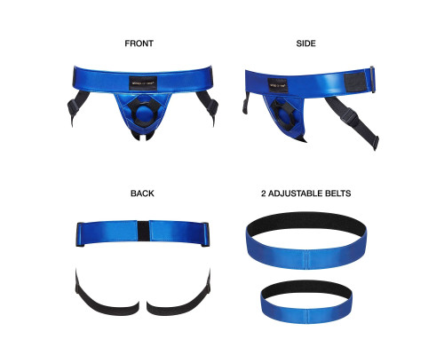 Синий пояс для страпона Strap-On-Me Harness Curious