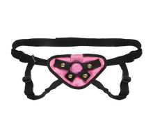 Черно-розовые плюшевые трусики для страпона