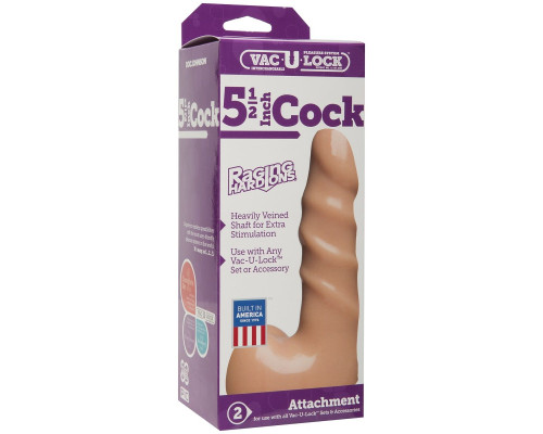 Рельефная анальная насадка Vac-U-Lock 5.5  Raging Hard-On Cock - 13,5 см.