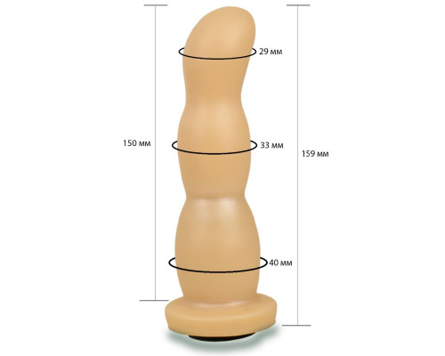 Телесная рельефная насадка Harness - 15,9 см.