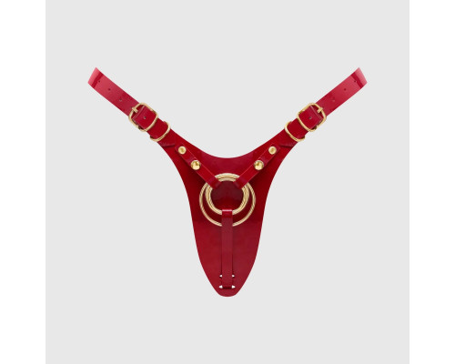 Красный пояс для фиксации насадок Strap-On-Me Leatherette Harness Fabulous