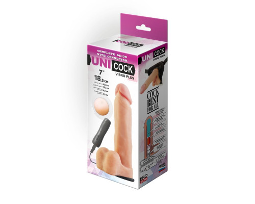 Фаллическая насадка Харнесс UNICOCK 8  с вибрацией - 20 см.