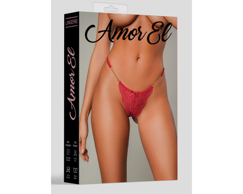 Кружевные трусики-стринги с цепочками на пояске