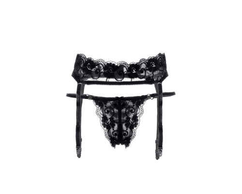 Кружевной пояс для чулок и трусики-стринги из такого же кружева