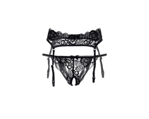 Кружевной пояс с пажами для чулок и трусики