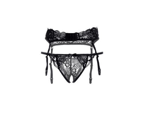 Кружевной пояс с пажами для чулок и трусики