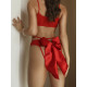 Красные трусики с большим атласным бантом сзади