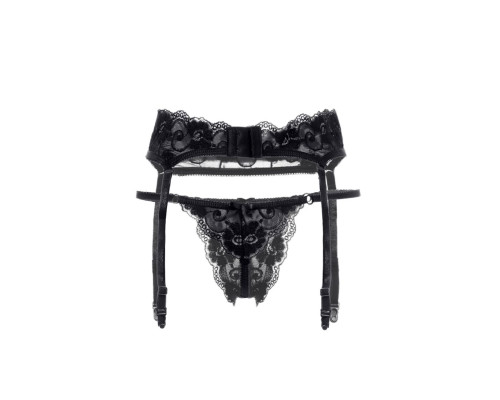 Кружевной пояс для чулок и трусики-стринги из такого же кружева