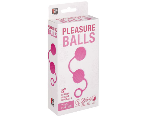 Розовые вагинальные шарики с ребристым рельефом