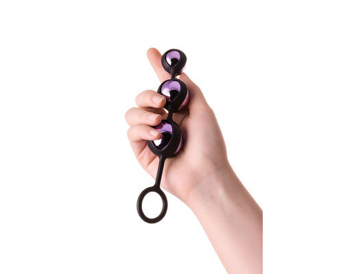Фиолетово-черные тройные вагинальные шарики TOYFA A-toys