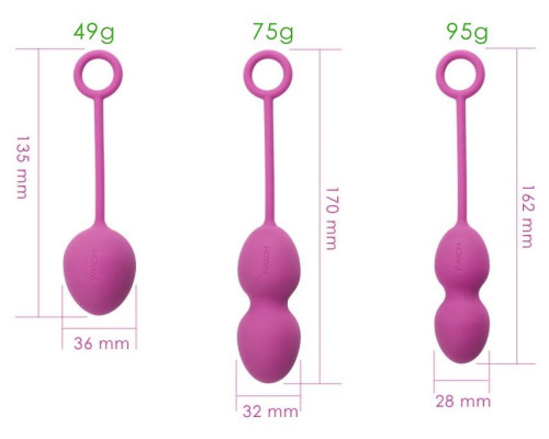Набор фиолетовых вагинальных шариков Nova Ball со смещенным центром тяжести