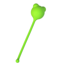 Зеленый силиконовый вагинальный шарик A-Toys с ушками
