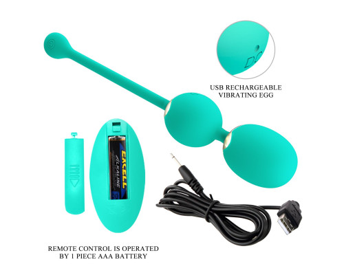 Зеленые вагинальные шарики Willie с вибрацией и пультом ДУ