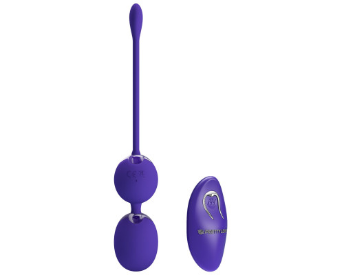 Фиолетовые вагинальные виброшарики Willie-Youth с пультом ДУ