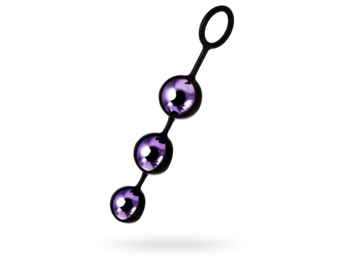 Фиолетово-черные тройные вагинальные шарики TOYFA A-toys