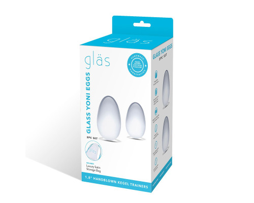 Набор из 2 стеклянных яиц йони