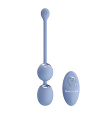 Голубые вагинальные шарики Willie с вибрацией и пультом ДУ