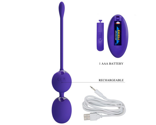 Фиолетовые вагинальные виброшарики Willie-Youth с пультом ДУ
