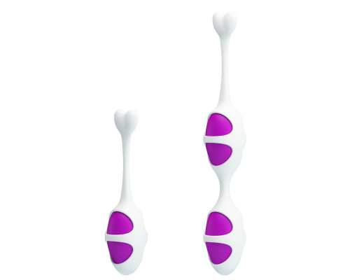 Фиолетовые вагинальные шарики из силикона: 2+1