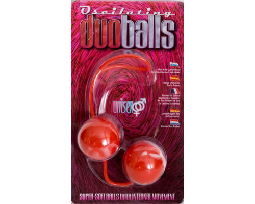 Красно-белые вагинальные шарики  со смещенным центром тяжести Duoballs