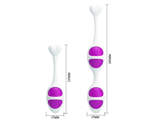 Фиолетовые вагинальные шарики из силикона: 2+1