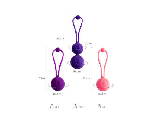 Набор из 3 вагинальных шариков BLOOM разного цвета