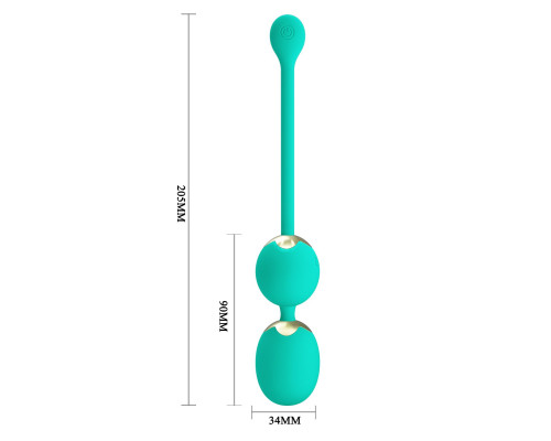 Зеленые вагинальные шарики Willie с вибрацией и пультом ДУ