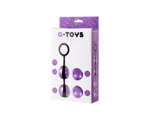 Фиолетово-чёрный набор вагинальных шариков TOYFA A-toys