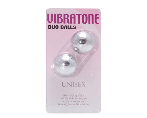 Серебристые шарики VIBRATONE DUO BALLS SILVER BLISTERCARD